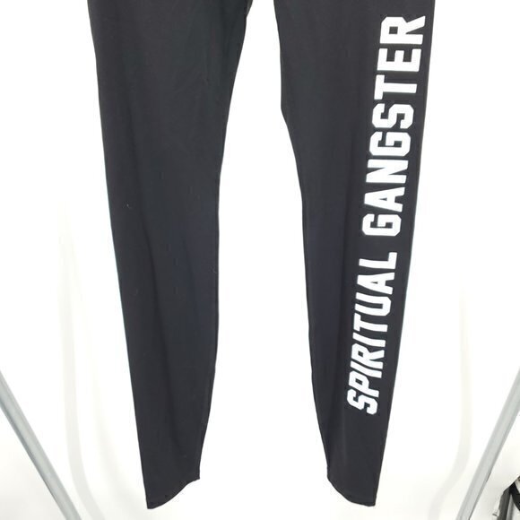Spiritual Gangster Collegiate Logo Practice Performance Spellout Leggings S - Picture 11 of 16